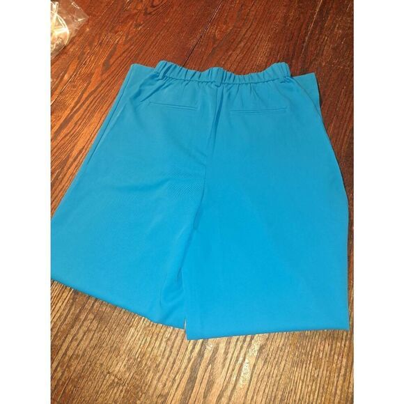 New Aaron & Amber Small Blue Wide Leg High Rise Dress Pants Trousers MAP2118 - Picture 4 of 4